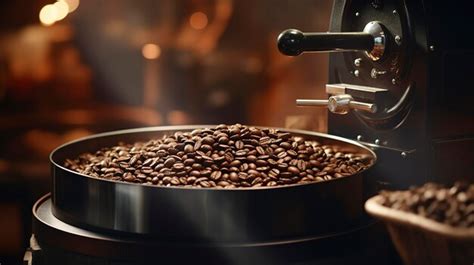 Premium AI Image | A photo of a coffee roaster with freshly roasted beans