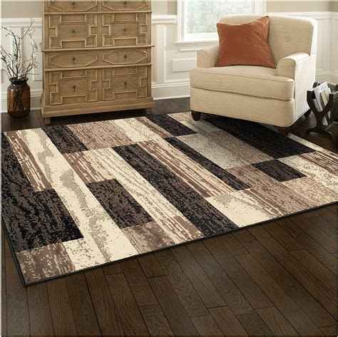 Nice Carpet Area Rug 5' x 8' Soft Fluffy Wooden Boards Rustic Farmhouse Country - Area Rugs