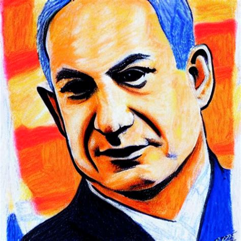 KREA AI - portrait of benjamin netanyahu, drawn by a child,