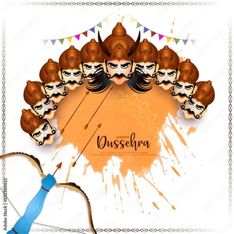 Happy Dussehra festival background with Ravana face design Stock Vector ...