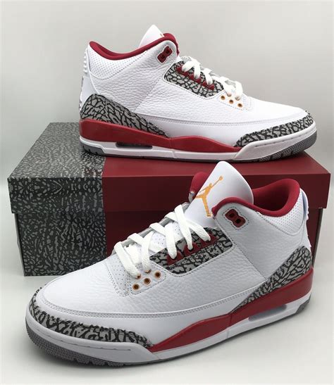 Nike Air Jordan 3 Retro Cardinal Red Cement CT8532-126 Size 12 100% ...