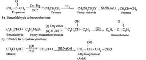 How will you bring about the following conversions : Propanone to propene