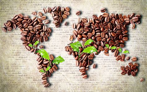 🔥Coffee Beans World Map World Map Concept Artwork Creative Coffee World Map 3D Art Mosaic World ...