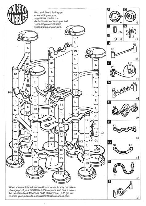 70 Piece Marble Run Instructions 210103 - House of Marbles