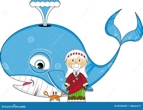 Jonah And The Whale Vector Illustration | CartoonDealer.com #85398284