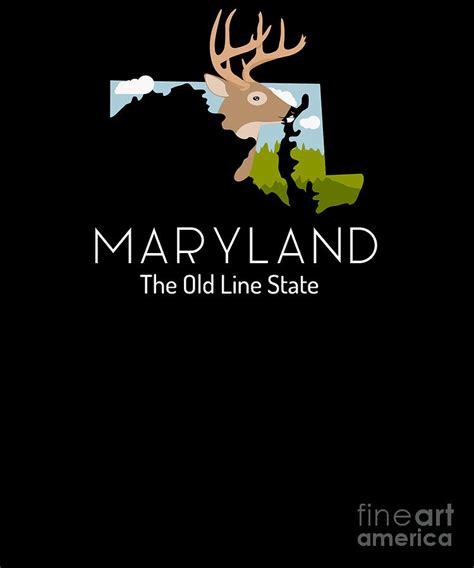 Maryland Proud State Motto The Old Line State print Digital Art by ...