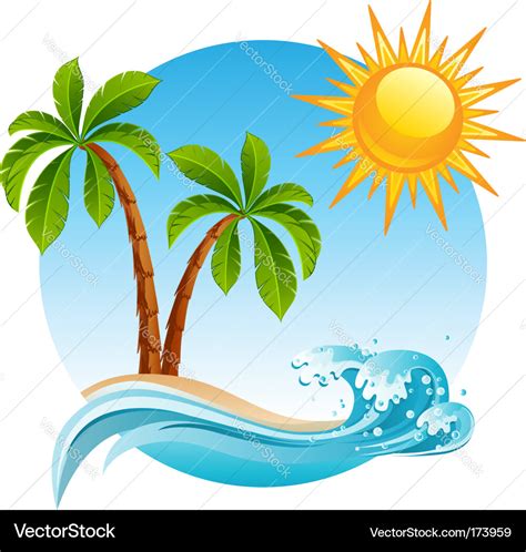 Tropical island Royalty Free Vector Image - VectorStock