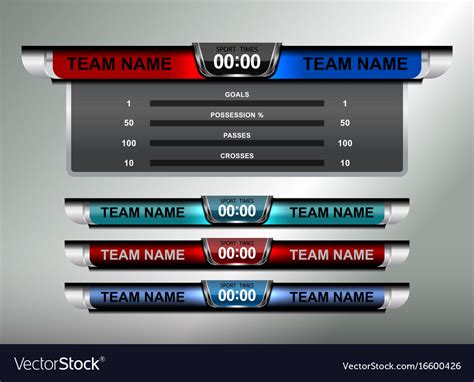 Sport scoreboard design elements Royalty Free Vector Image