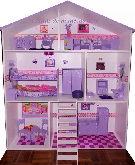 Casas De Muñeca Para Barbie En Mdf - Bs. 50.000,00 en Mercado Libre | CASA DE CARTON | Pinterest ...