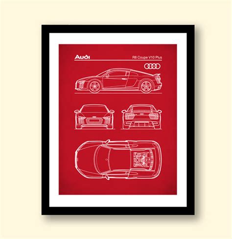 Audi R8 Coupe V10 Patent Print Audi R8 Coupe Blueprint Audi - Etsy