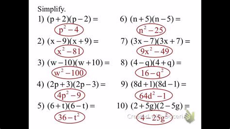 7.3 Special Binomial Products - YouTube