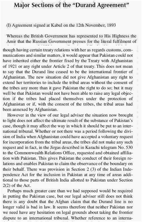 History of Pashtuns: Durand line agreement