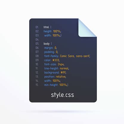 Css Flat Vector Icon Cascading Style Sheets File Document Concept With Real Structured Id And ...