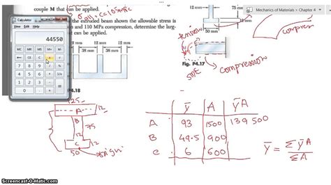 Pure Bending - Solving another Example 2 (tricky) - YouTube