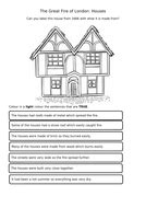 Two KS1 Great Fire of London Worksheets, DT and History looking at Houses in 1666 | Teaching ...