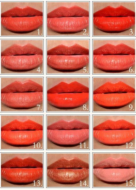 Orange lipstick. Those shades look just like the red lip color and ...