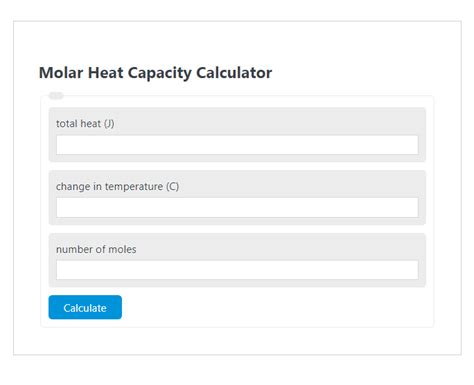 Molar Heat Capacity Calculator - Calculator Academy