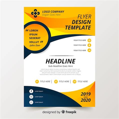 Colorful flyer template with flat design | Free Vector