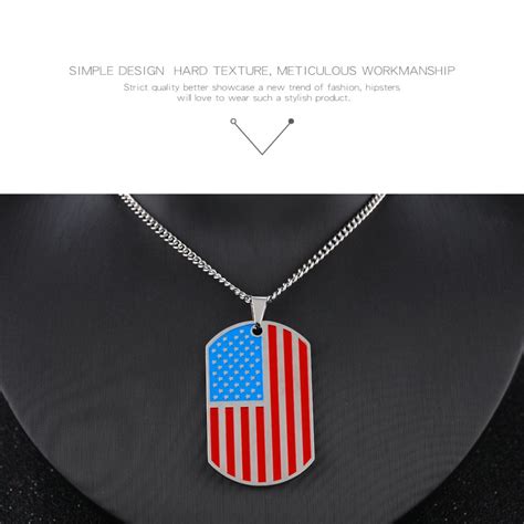 Wholesale America US Flag Pendant Necklace Stainless Steel Unisex Creative National Flag ...