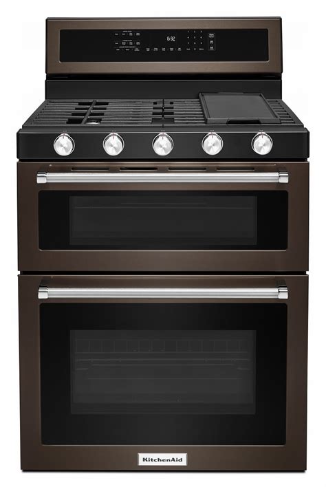 KitchenAid® Black Stainless Double Oven Gas Range (6.0 Cu. Ft ...