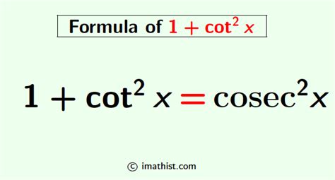 Simplify 1+cot^2x | 1+cot^2x Formula [in terms of cosec] - iMath