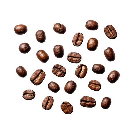 roasted coffee beans isolated on transparent background. clipping path ...