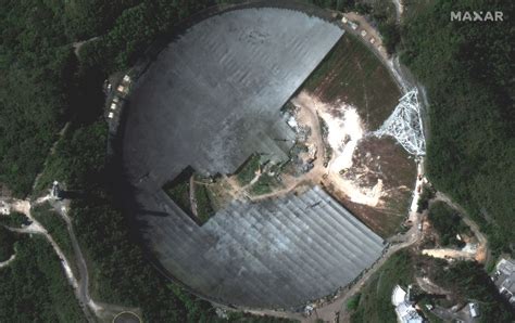 Cleanup of Arecibo Observatory's collapsed radio telescope seen from space | Space