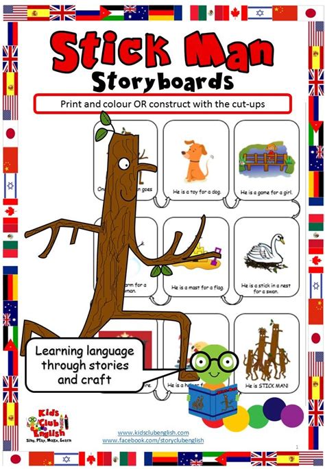 Stick Man Storyboards | Stick man, Preschool christmas songs, Learn english kid