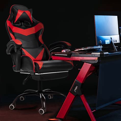 Adjustable Racing Style Gaming Chair, Reclining Ergonomic Computer Game Chair Swivel Gaming ...