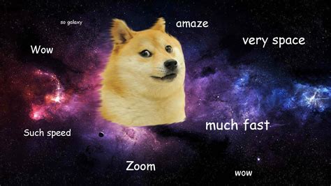 Download Such Wow Doge Shiba Inu In Space Meme Wallpaper | Wallpapers.com