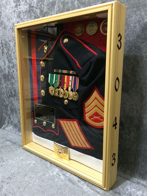 USMC shadow box Questions on design or price contact Lunawood1775@gmail.com | Diy shadow box ...