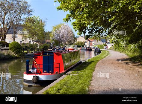 Canal boat scene on the Kennet and avon canal taken at Bradford on Stock Photo, Royalty Free ...