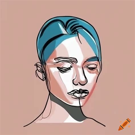 Minimalist, single line drawing, simple portrait