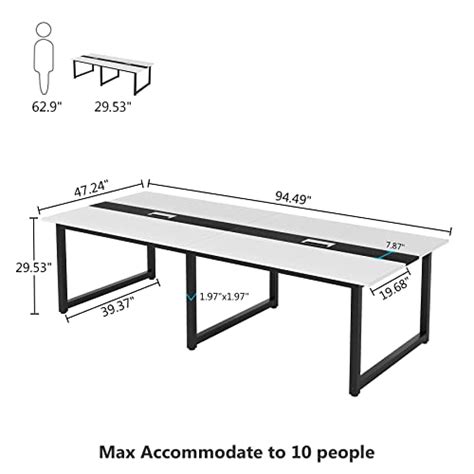 Tribesigns 8FT Rectangle Conference Table, 94.49L X 47.24W X 29.53H ...