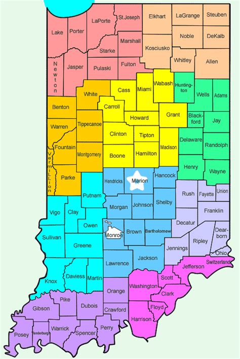 Southern Indiana Counties Map