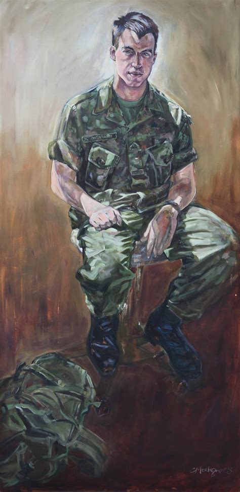 Military Portrait of Young Soldier - Private Romeo Painting by ...