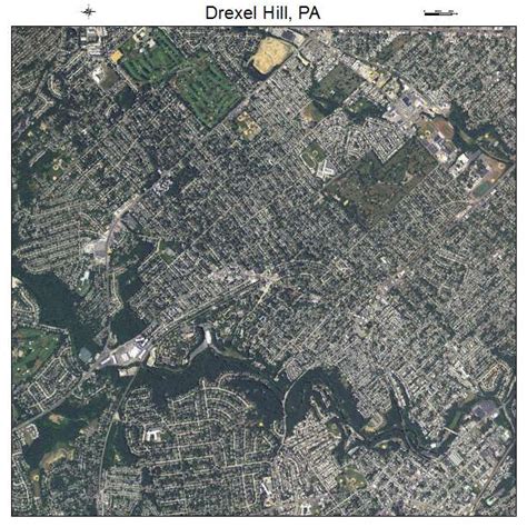 Aerial Photography Map of Drexel Hill, PA Pennsylvania