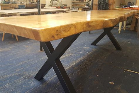 Handmade Live Edge Oak Slab Dining Table with Metal Legs | Quercus Furniture