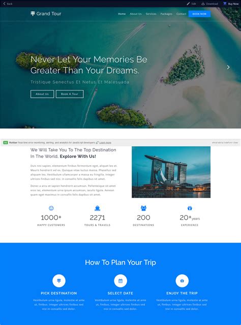 20 Best Free Travel Website Templates