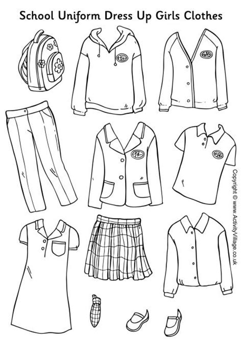 Anime School Uniform Drawing Sketch Coloring Page