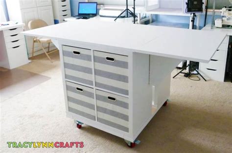 Drop Leaf Craft Table - Craft Room - Tracy Lynn Crafts | Ikea craft room, Craft room tables ...