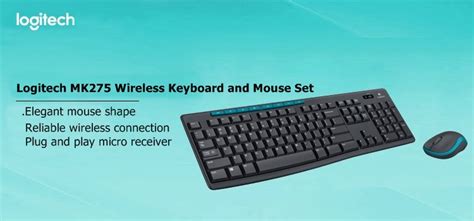 Genuine Logitech MK275 2.4GHz Wireless Keyboard(K275) and Mouse(M185 ...