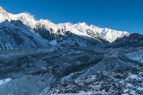 Le glacier de Onglakkthang, sur fond de Kangchenjunga (8586 m). - Anthony Nicolazzi