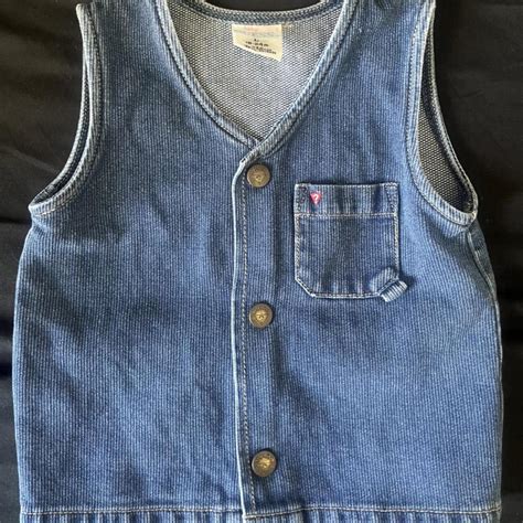 Baby Guess Denim Vintage Vest. Size: 18-24 months - Depop