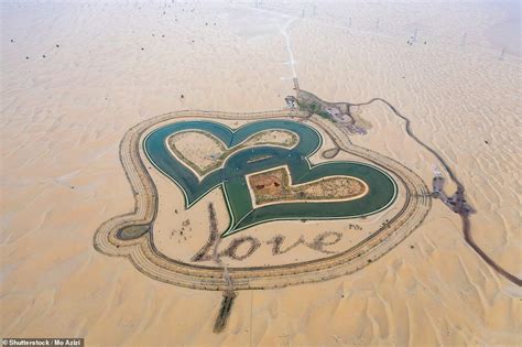 Dubai's incredible heart-shaped Love Lake in the middle of the desert | Daily Mail Online