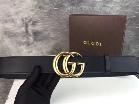 Gucci Leather Belt Replica with Double G Buckle Black - DreamPurses