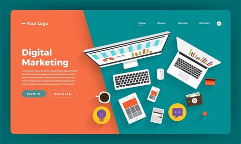 Mockup design for digital marketing website 2173243 Vector Art at Vecteezy