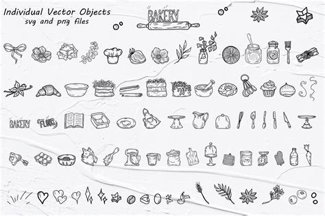 Baking SVG Clipart, Vector Bakery Clipart, Kitchen Tools, Baking ...