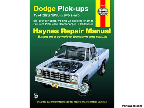 Dodge D150 Repair Manual - Service Manual - Haynes - 1987 1985 1986 1989 1990 1984 1991 1983 87 ...