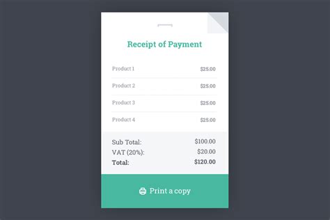 Receipt HTML Template — Medialoot